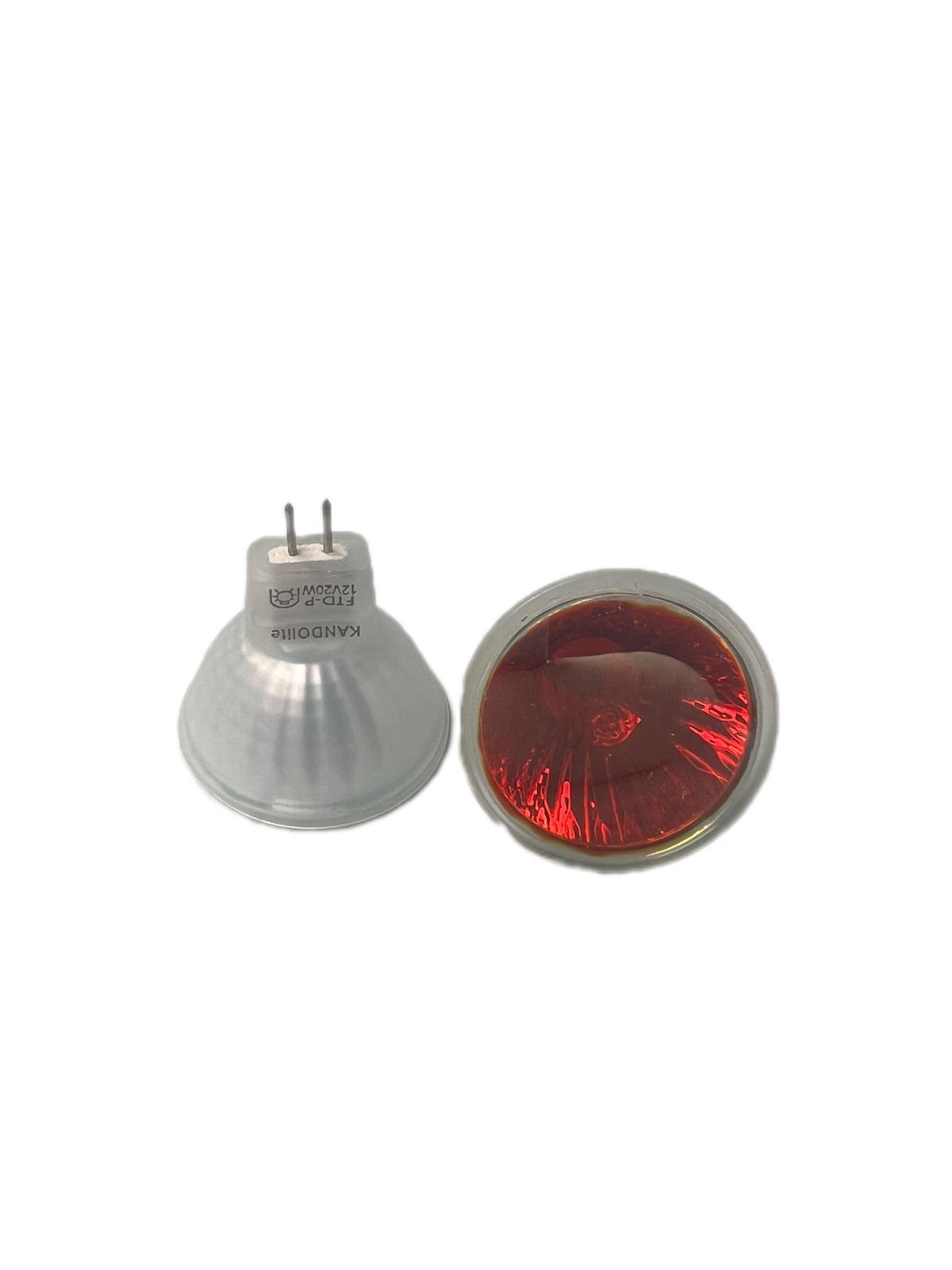Halogenlampe mit Schutzglas rot 12V 20W MR11